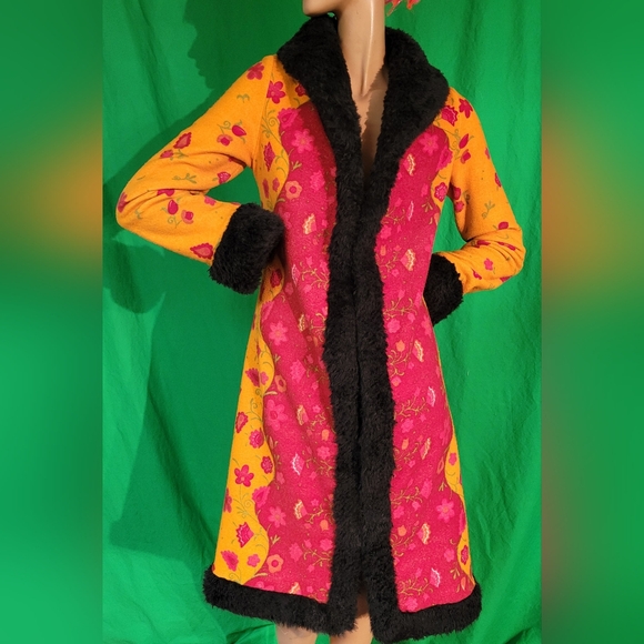 Vintage 1990s Betsey Johnson Floral Print Coat - Picture 1 of 10